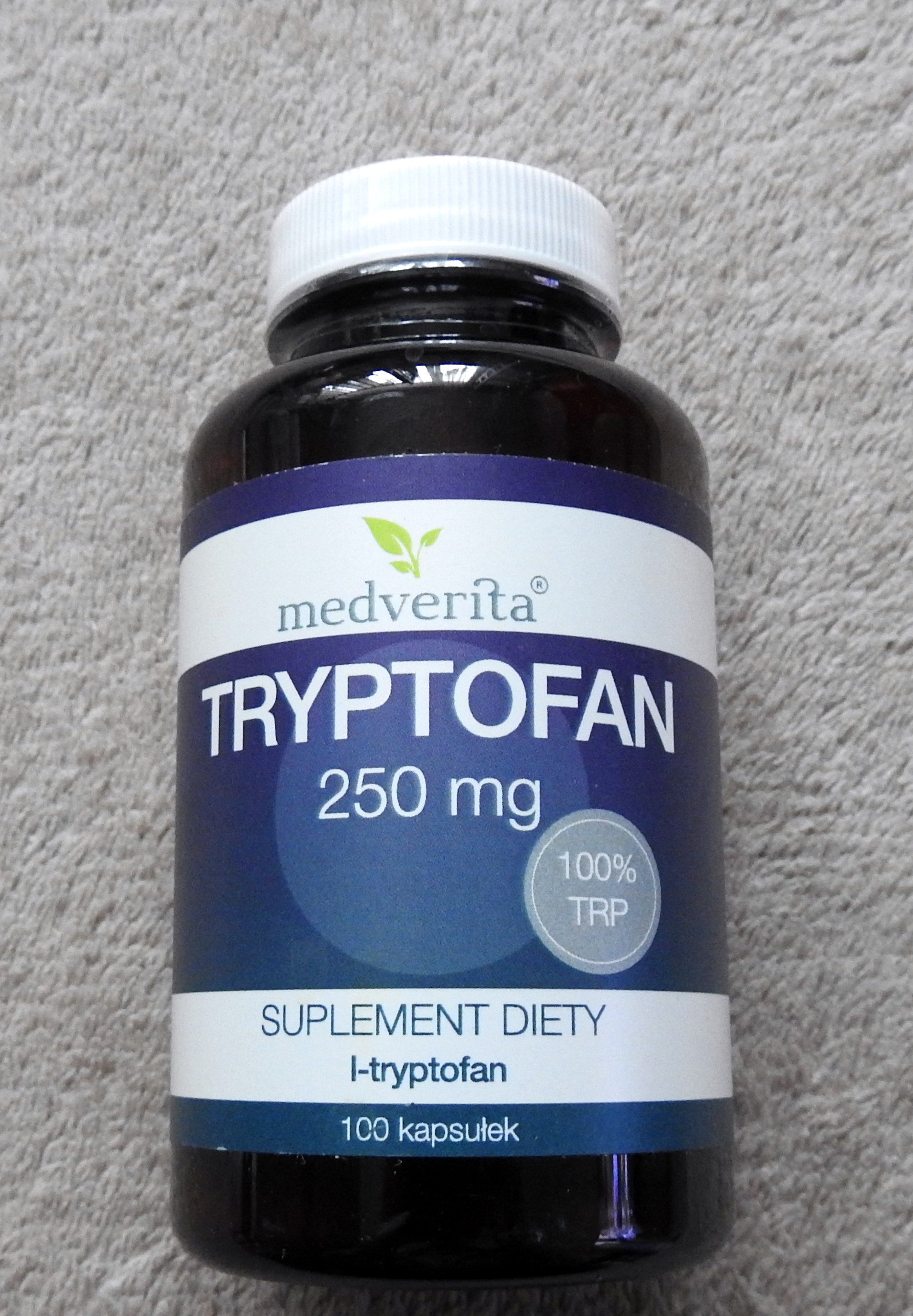 Tryptofan L - tryptofan 250 mg 100 kapsułek